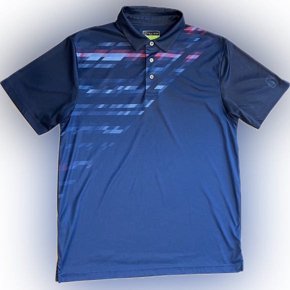 🏌️‍♂️⛳️PGA Tour Pro Series Mens Size L Navy+  Blue Golf Polo Shirt Athletic Fit - Picture 17 of 17